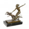 Femeie cu cainii - statueta din bronz pe soclu din marmura XT-93