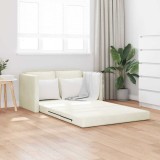 Canapea 2 Locuri Crem vidaXL, 120x60 cm, Tesatura, Design Modern, Confortabila, Cadru Lemn Robust, Interior, Economisire Spatiu