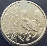 10 pence 2023 Marea Britanie, Capercaillie, Charles al-III-lea, Tudor crown privy mark, Brilliant uncirculated, Coincard, km#2438