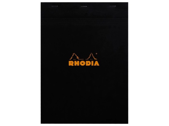 Blocnotes A4, capsat, 80 file, N?18, Rhodia black