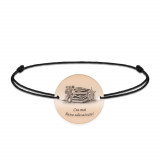 Doxa - Bratara personalizata snur educatoare din argint 925 placat cu aur roz, Bijubox