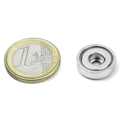 Magnet neodim oala &amp;Oslash;16 mm, cu gaura cilindrica, putere 4 kg foto