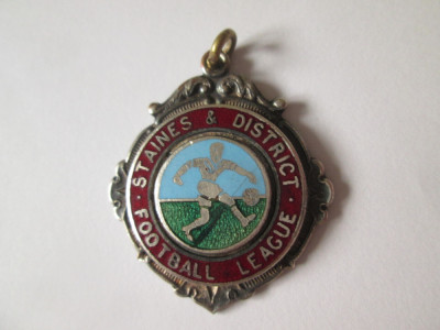 Medalie/medalion argint/argintata liga engleza de fotbal anii 50 foto