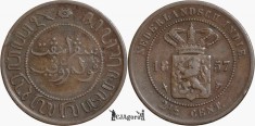 1857, 2&frac12; cents - Willem III / Wilhelmina - Indiile de Est Olandeze ( Indonezia )