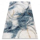 Exclusiv EMERALD covor A0087 glamour, stilat, cercuri albastru / aur, 180x270 cm