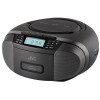 Radiocasetofon stereo cu CD JVC RC-E444B, 4W RMS, Bluetooth, USB, afisaj LCD, ceas, negru