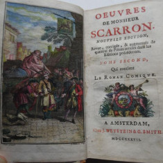 Carte rara - Bibliofilie - Oeuvres de Scarron (Le Roman Comique) 1737 - ex. unic