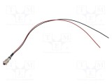 Lampă LED convex roşie 2VDC &Oslash;8mm MPC metal 50mcd BIVAR