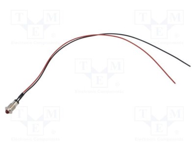 Lampă LED convex roşie 2VDC &amp;Oslash;8mm MPC metal 50mcd BIVAR foto