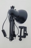 Lampa birou LED neagra SM-800C, pliabila, brat flexibil, iluminare profesionala manichiura, make-up, birou, lumina fara umbre