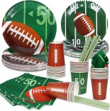 Set de vesela pentru petrecere DreamJing, carton, verde/alb/maro, 93 piese
