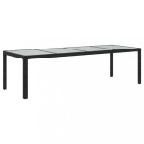 Cumpara ieftin Masa gradina negru 250x100x75 cm sticla securizata &amp; poliratan