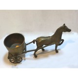 Statueta bronz - Cal cu ciubar pe atelaj