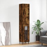 Cumpara ieftin Dulap &icirc;nalt, stejar fumuriu, 34,5x34x180 cm, lemn prelucrat