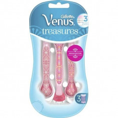 Aparat de ras Gillette Venus Treasures Pink pentru femei de unica folosinta Trei lame Pachet 3 buc foto