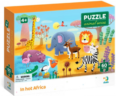 Puzzle - Minunatele animalute din Africa ( 60 piese) PlayLearn Toys foto