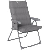 Outsunny Scaun de Camping Pliabil cu Spătar &Icirc;nalt Reglabil &icirc;n 5 Poziții și Buzunare Laterale, 66x58x105 cm, Gri Deschis | Aosom Romania