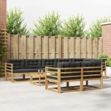 vidaXL Set de canapele de exterior 9 pcs Alb și antracit 3386641