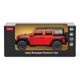 MASINUTA METALICA JEEP WRANGLER RUBICON 4XE ROSU CU SCARA 1 LA 32, Rastar