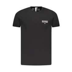ACCADEMIA MILITARE Tricou barbati din bumbac, cu mini imprimeu, Regular fit, Negru, S