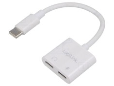 Adaptor USB C la USB 2.0 x2 LOGILINK 0,15m alb
