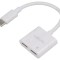 Adaptor USB C la USB 2.0 x2 LOGILINK 0,15m alb