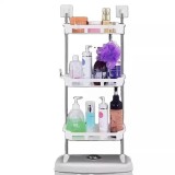 Raft Pentru Depozitare si Organizare, Multifunctional, Pentru Baie, 3 Etajere, 30 x 84 cm, Alb