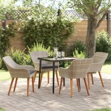 vidaXL Set de dining 5 pcs Gri deschis și Negru 80 cm x 80 cm