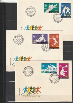 RO - FDC - J.O. DE VARA MONTREAL ( LP 913-914 ) 1976 ( 4 DIN 4 ) foto