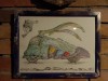 Desen Masina Egipteana, Pictura Originala Inramata, 35x27cm, Creioane Colorate, Arta Pictor Roman