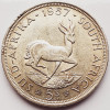 658 Africa de sud 5 Shillings 1957 Elizabeth II (1st portrait) km 52 argint