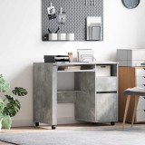VidaXL Birou cu Roți Stejar Concret 91 x 50 x 77 cm Lemn compozit