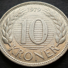 Moneda 10 COROANE / KRONER - DANEMARCA, anul 1979 * cod 4981