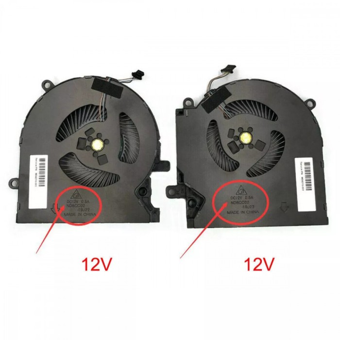 Set coolere Laptop, HP, Omen 15-EK, 15-EN, TPN-Q236, TPN-Q238, M04215-001, M04216-001, ND8CC02-19J22, ND8CC02-19J23, 12V, 0.5A