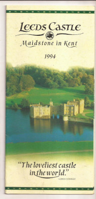 Anglia - Pliant turistic - Leeds Castle, Maidston in Kent, anii 90 foto