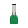 Set 100 bucati pini terminali dubli izolati, E-LOCKS, tip TE6014, ferule 2 x 6,00 mm2, verzi