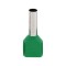 Set 100 bucati pini terminali dubli izolati, E-LOCKS, tip TE6014, ferule 2 x 6,00 mm2, verzi