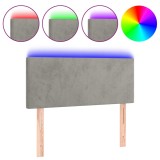 Cumpara ieftin Tablie de pat cu LED, gri deschis, 80x5x78/88 cm, catifea