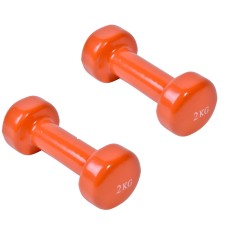 Set 2 greutate fitness, model gantera, 2 x 2kg, portocaliu, 16,5 cm