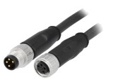 Cablu senzori/automatizări M8-M8 4 pini tată-mamă