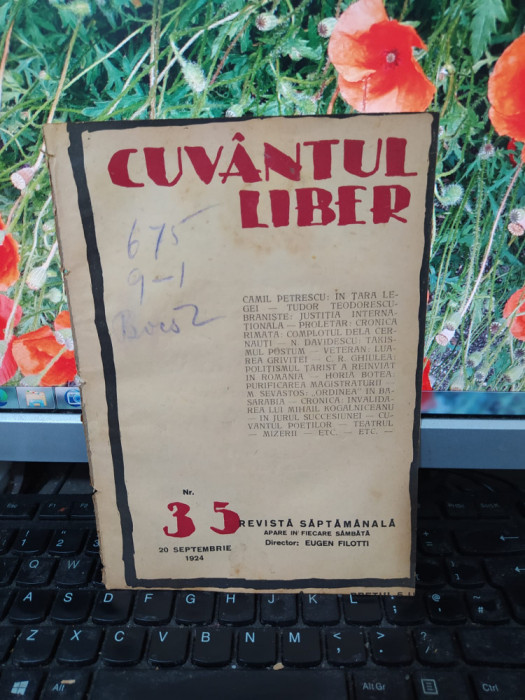 Cuv&acirc;ntul liber, seria II, anul I, nr. 35, 20 septembrie 1924, Pan Halippa, 183