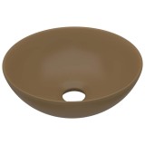 Cumpara ieftin Chiuveta de baie, crem mat, ceramica, rotund