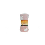 Paturica cu stelute fosforescente flanel 170x130 cm roz, Leantoys