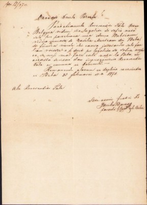 A1448 Corespondență preot rom&amp;acirc;n, 1870, Beba, județul Timiș foto