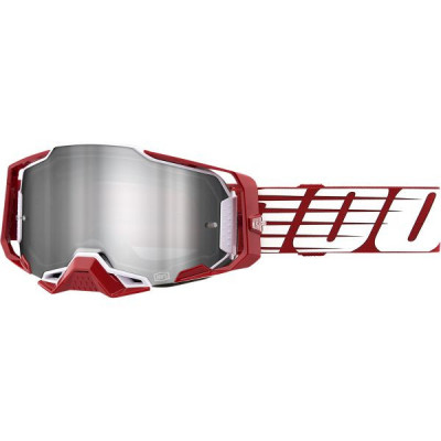 MBS Ochelari motocross/enduro 100% Armega, rosu/alb, sticla argintiu-oglinda, Cod Produs: 26013128PE foto
