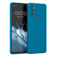 Husa Kwmobile pentru Motorola Moto G60s, Silicon, Albastru, 56240.224