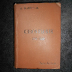 E. MARECHAL - CHRONOLOGIE. AIDE-MEMOIRE 395-1789 (1894)