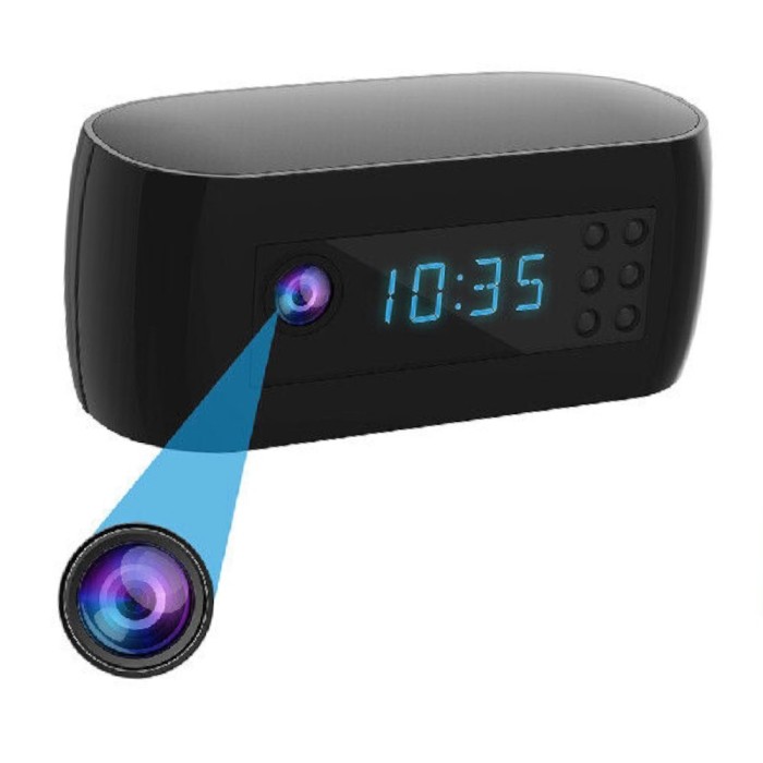 Ceas birou cu mini camera de supraveghere inclusa, WiFi, Full HD 1080, vedere nocturna, detectare a miscarii in timp real, difuzor incorporat, inregis