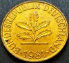 Moneda 10 PFENNIG - RF GERMANIA, anul 1981 F * cod 1517 = A.UNC, Europa