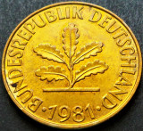 Cumpara ieftin Moneda 10 PFENNIG - RF GERMANIA, anul 1981 F * cod 1517 = A.UNC, Europa
